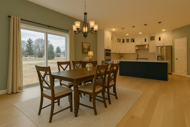 917 174th Ave NE, Ham Lake, MN 55304 - dining room featuring a chandelier, recessed lighting, and light wood-style floors