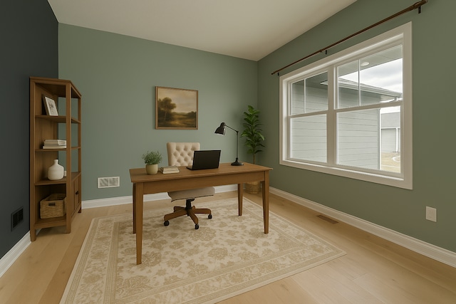 917 174th Ave NE, Ham Lake, MN 55304 - home office featuring light wood-style flooring and baseboards