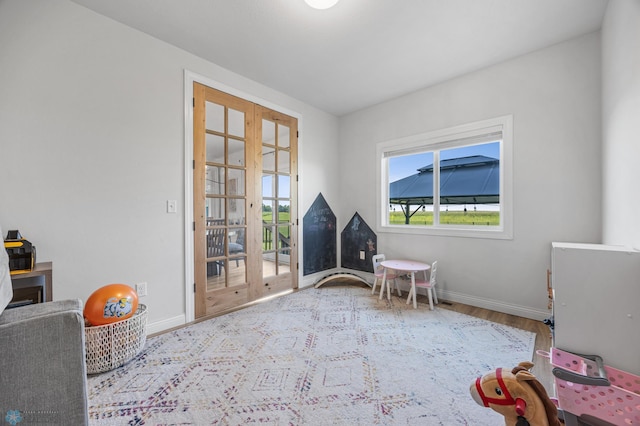 8871 Cottonwood Blvd, Horace, ND 58047 - playroom with wood finished floors and french doors