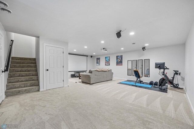 8871 Cottonwood Blvd, Horace, ND 58047 - workout area featuring carpet and recessed lighting