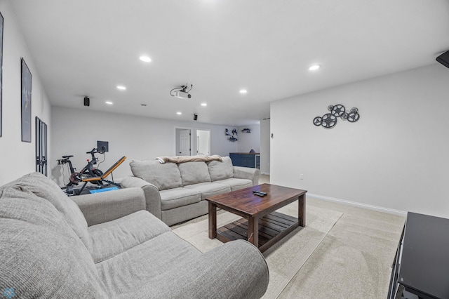 8871 Cottonwood Blvd, Horace, ND 58047 - living room featuring recessed lighting and light carpet