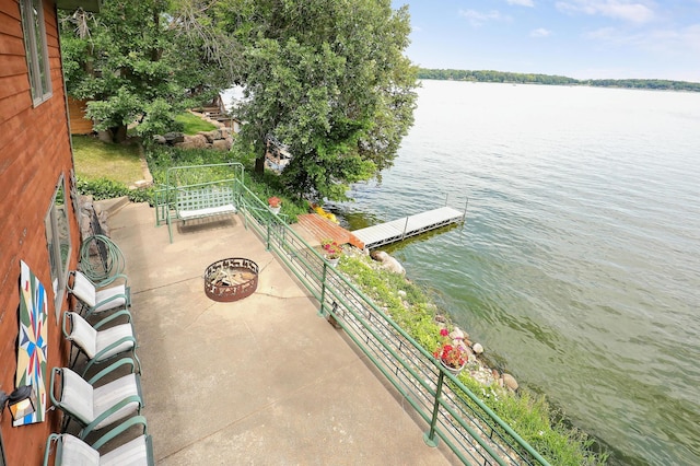 24301 Cedar Lake Dr, Helena Twp, MN 56071 - view of patio / terrace featuring a water view and a floating dock
