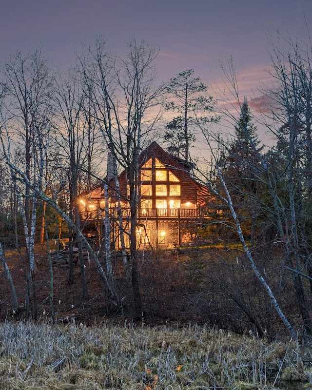15193 Wilderness Trl, Crosslake, MN 56442 - view of property exterior at dusk