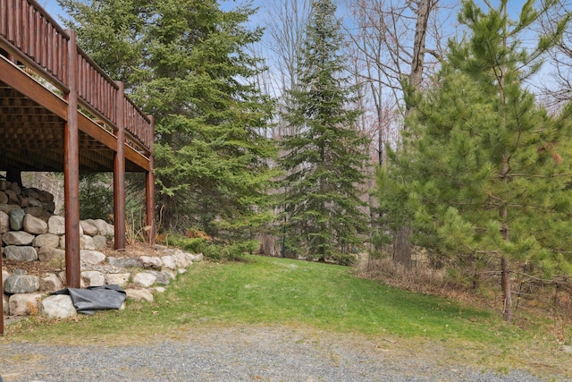 15193 Wilderness Trl, Crosslake, MN 56442 - view of yard featuring a wooden deck