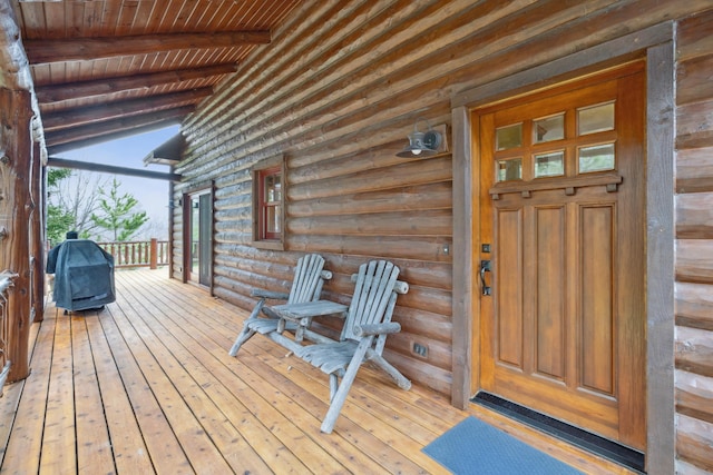 15193 Wilderness Trl, Crosslake, MN 56442 - wooden deck featuring area for grilling