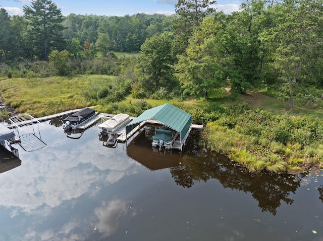 15193 Wilderness Trl, Crosslake, MN 56442 - dock with a water view and a view of trees