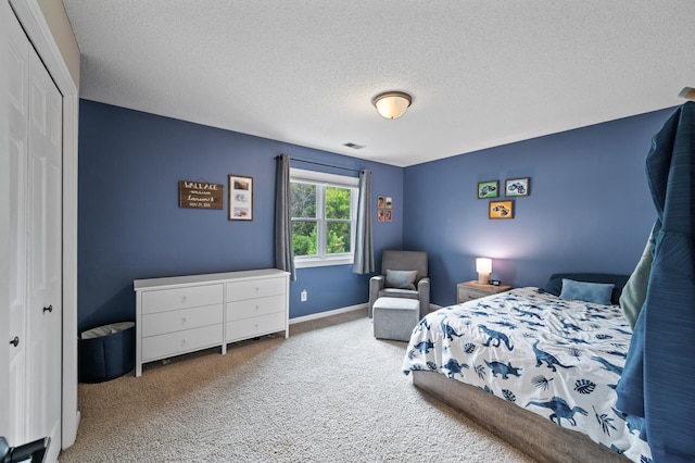 9950 204th Street Ct N, Forest Lake, MN 55025 - bedroom with carpet floors, a closet, and a textured ceiling
