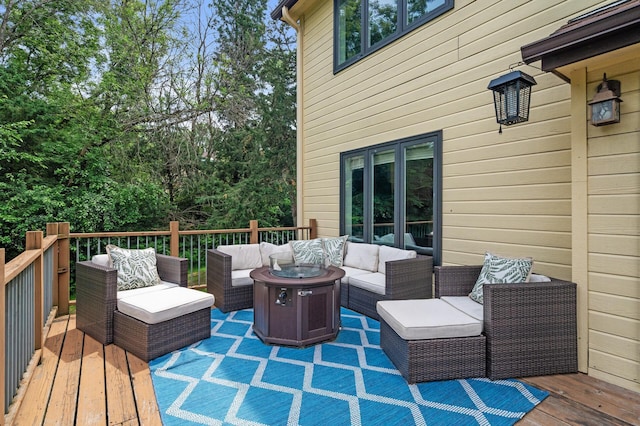 9950 204th Street Ct N, Forest Lake, MN 55025 - wooden deck with outdoor lounge area