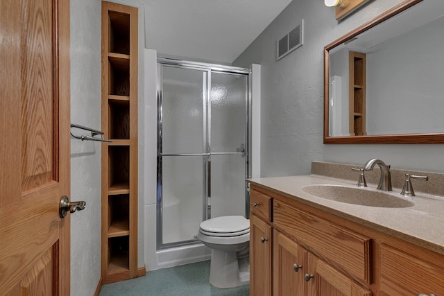 1664 Payton Ct NE, Sauk Rapids, MN 56379 - bathroom with a stall shower, vanity, and a textured wall
