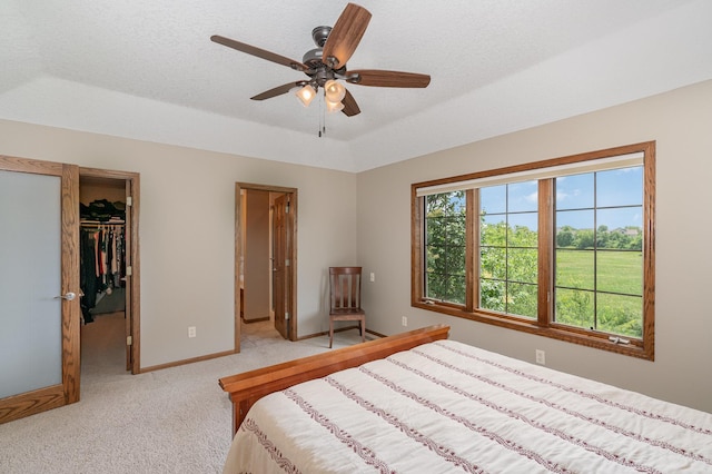 517 Redpoll Ave SE, New Prague, MN 56071 - bedroom with light colored carpet, a raised ceiling, a spacious closet, a closet, and ceiling fan
