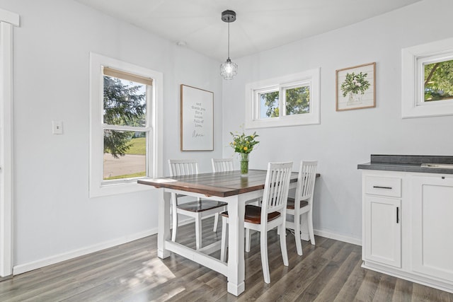 706 2nd Ave NW, New Brighton, MN 55112 - dining area featuring dark wood-style flooring and baseboards