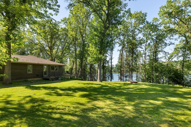 11100 Fisher Ln, Park Rapids, MN 56470 - view of grassy yard featuring a water view