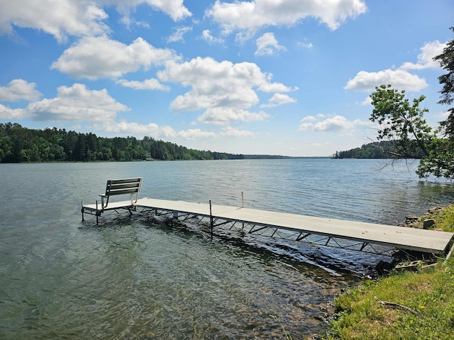 11100 Fisher Ln, Park Rapids, MN 56470 - dock with a water view and a wooded view