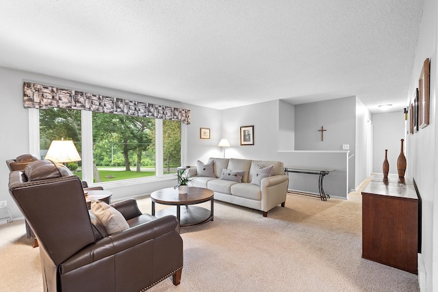 6721 Limerick Ln, Edina, MN 55439 - carpeted living area featuring a textured ceiling