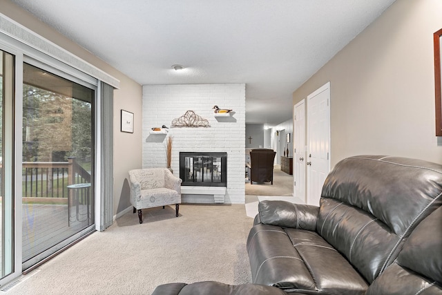 6721 Limerick Ln, Edina, MN 55439 - living area with carpet flooring and a brick fireplace