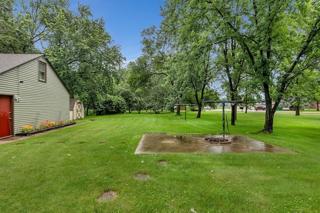 608 Summit Ave S, Sauk Rapids, MN 56379 - view of green lawn with a storage shed