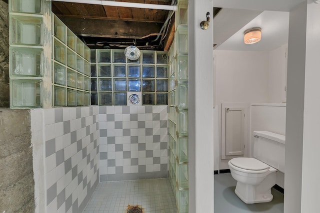 608 Summit Ave S, Sauk Rapids, MN 56379 - bathroom with a tile shower and toilet