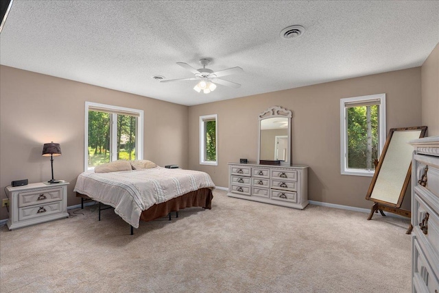 N6386 1317th St, Clifton Twp, WI 54021 - bedroom featuring light carpet, a ceiling fan, and a textured ceiling