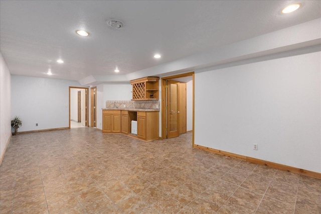 N6386 1317th St, Clifton Twp, WI 54021 - unfurnished living room featuring recessed lighting and bar