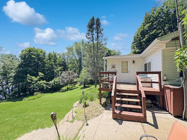 2890 216th St, Laketown Twp, WI 54853 - view of patio / terrace featuring a deck