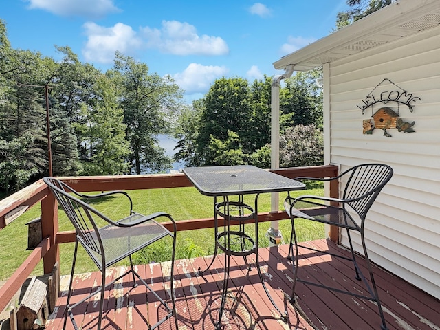2890 216th St, Laketown Twp, WI 54853 - deck featuring a yard