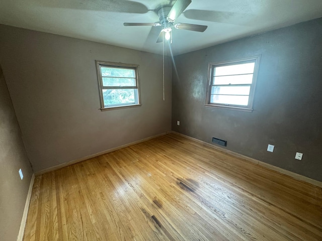 2100 14th St SE, Rochester, MN 55904 - unfurnished room with healthy amount of natural light, light wood-style floors, and a ceiling fan