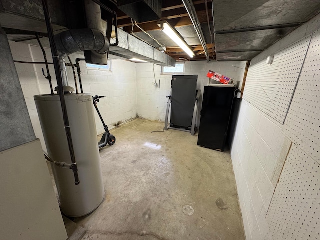 2100 14th St SE, Rochester, MN 55904 - basement with water heater and concrete block wall