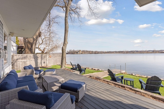 2807 Mckenzie Point Rd, Minnetonka, MN 55391 - deck featuring a water view and an outdoor living space