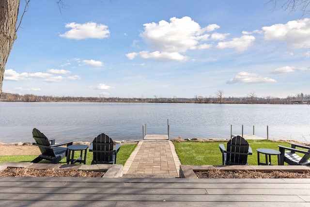 2807 Mckenzie Point Rd, Minnetonka, MN 55391 - dock featuring a water view and a lawn