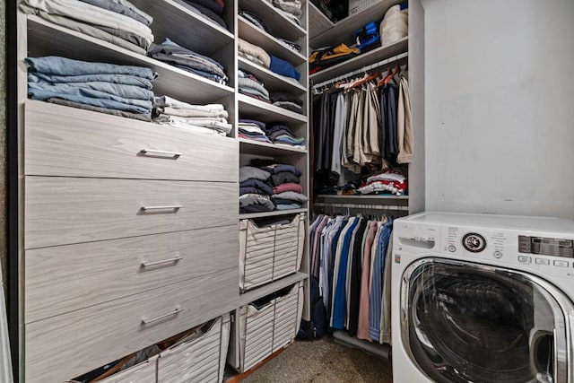 350 Saint Peter St Unit 707, Saint Paul, MN 55102 - spacious closet featuring washer / clothes dryer and carpet floors