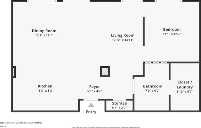 350 Saint Peter St Unit 707, Saint Paul, MN 55102 - view of property floor plan