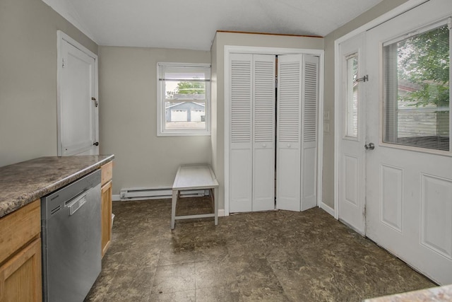 310 4th Ave SW, Hutchinson, MN 55350 - kitchen with stainless steel dishwasher and baseboard heating