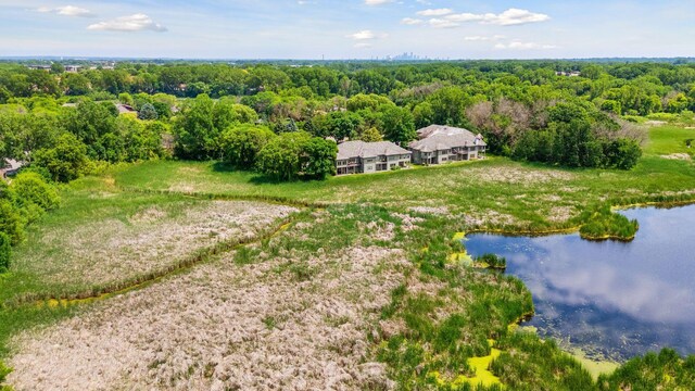 5625 Zachary Ln N, Plymouth, MN 55442 - view from above of property featuring a large body of water and a heavily wooded area