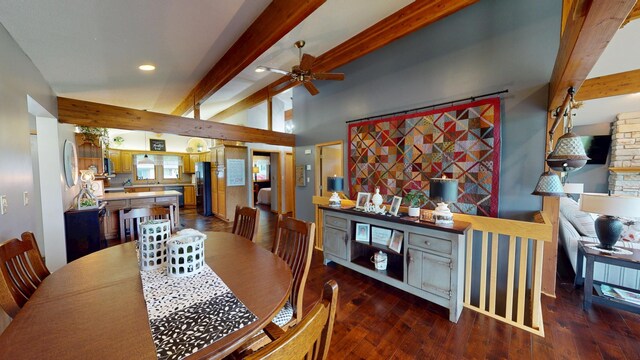 2017 Highland Ave, Albert Lea, MN 56007 - dining area featuring ceiling fan, hardwood / wood-style floors, and recessed lighting