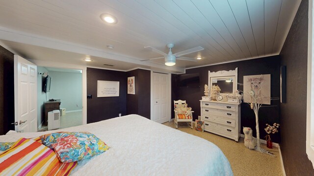 2017 Highland Ave, Albert Lea, MN 56007 - bedroom with a ceiling fan and recessed lighting