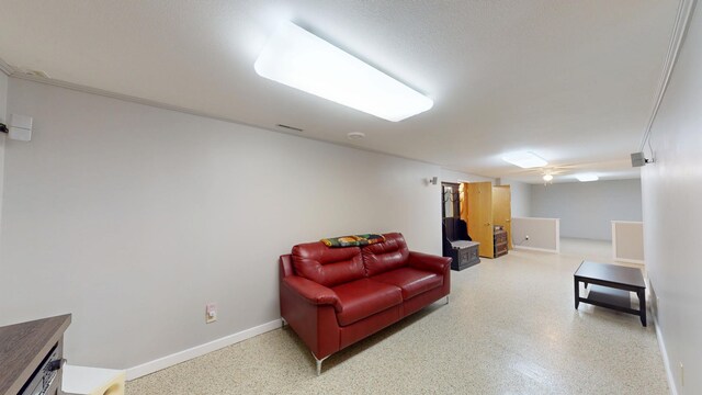 2017 Highland Ave, Albert Lea, MN 56007 - sitting room featuring baseboards and speckle patterned floor