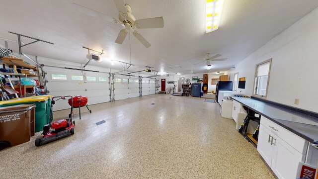 2017 Highland Ave, Albert Lea, MN 56007 - garage with a ceiling fan and a garage door opener