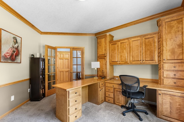 6354 Oxbow Bnd, Chanhassen, MN 55317 - office space featuring built in study area, crown molding, and light colored carpet