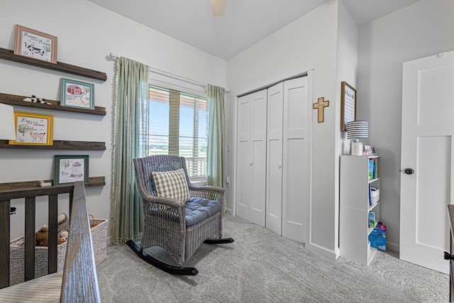 13827 Halstad Ave, Lonsdale, MN 55046 - living area featuring carpet and a ceiling fan