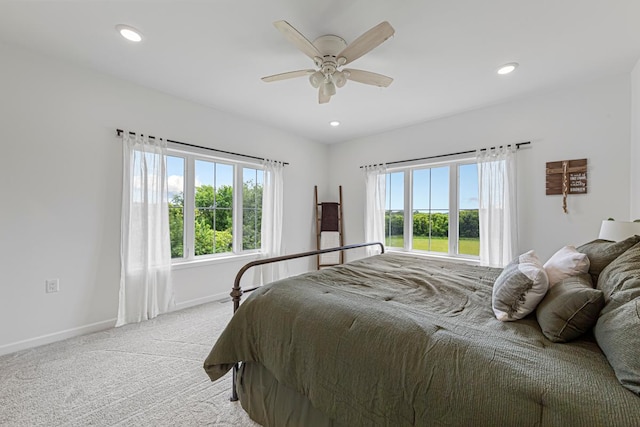 13827 Halstad Ave, Lonsdale, MN 55046 - bedroom featuring recessed lighting, light carpet, and ceiling fan
