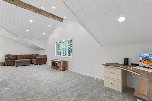 13827 Halstad Ave, Lonsdale, MN 55046 - office space with light carpet, recessed lighting, and built in study area