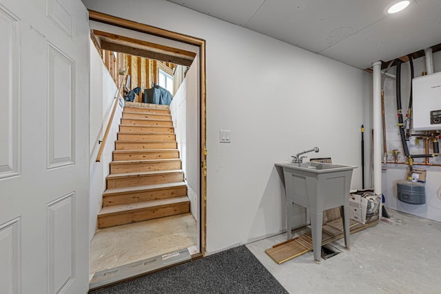 13827 Halstad Ave, Lonsdale, MN 55046 - below grade area with water heater and stairway