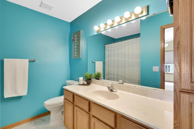 314 Archibald Ln, Dundas, MN 55019 - bathroom featuring marble look tiles, vanity, and a shower with shower curtain