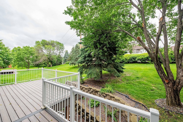 6262 Fernbrook Ln N, Maple Grove, MN 55311 - wooden deck featuring a yard