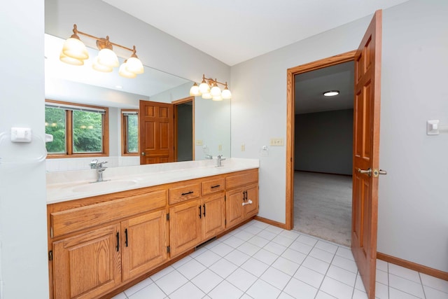 6262 Fernbrook Ln N, Maple Grove, MN 55311 - full bathroom featuring double vanity and tile patterned floors