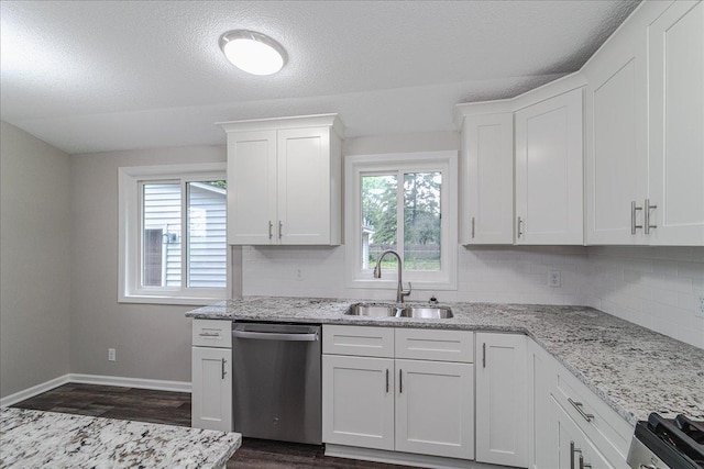 3667 205th St W, Farmington, MN 55024 - kitchen with stainless steel appliances, tasteful backsplash, plenty of natural light, dark wood finished floors, and a textured ceiling