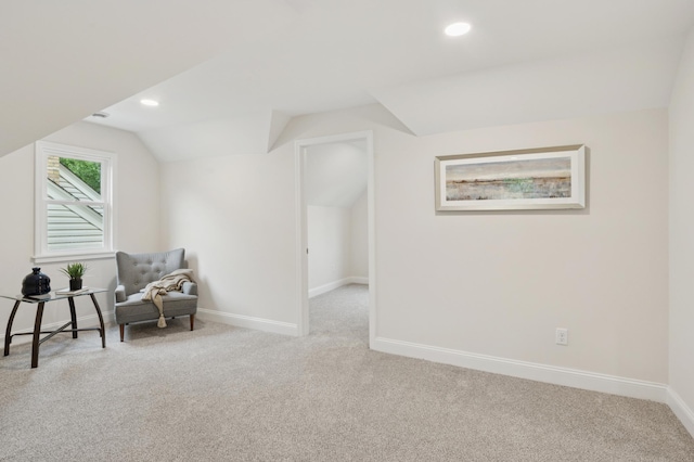 4236 22nd Ave S, Minneapolis, MN 55407 - sitting room featuring vaulted ceiling, carpet floors, and recessed lighting