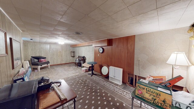 216 1st St, Kiester, MN 56051 - sitting room with wood walls