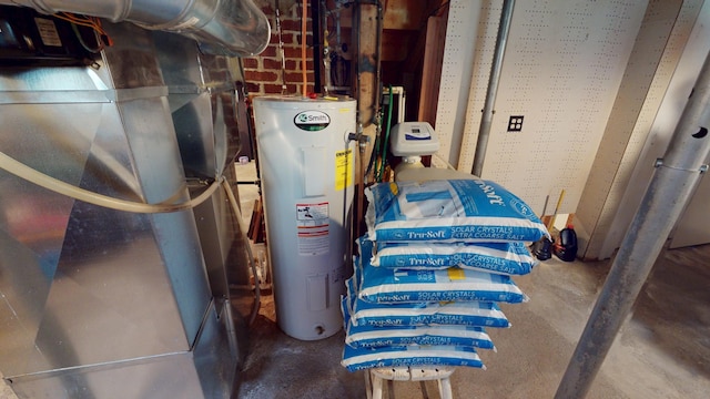 216 1st St, Kiester, MN 56051 - utility room with water heater and heating unit