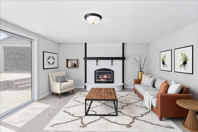 422 Jefferson Ave S, Edina, MN 55343 - living room featuring a fireplace and light colored carpet